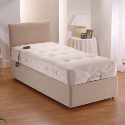 4ft Small Double Electric Mink Bed With Memory Foam Mattress + Headboard